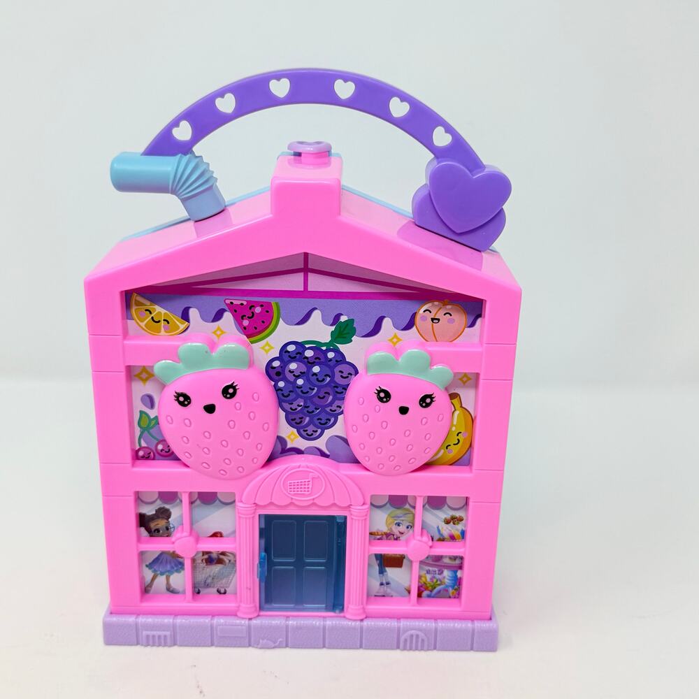 Polly Pocket Pollyville Fresh Market Playset House Pig Figure Mattel Missing